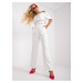 White wide-legged fabric trousers from RUE PARIS