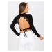 ČIERNY CROP TOP S HOLÝM CHRBTOM -RV-BZ-7987.49-BLACK