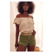 Short push up khaki denim shorts