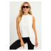 Cool & Sexy Women's White Woven Blouse