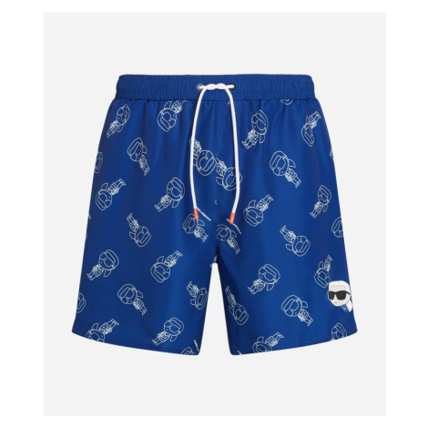 Plavky Karl Lagerfeld Ikonik 2.0 Aop Med Boardshorts Ikonik Outline Aop Blue