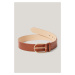 OPASOK GANT LIZARD PATTERN LEATHER BELT COGNAC BROWN