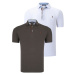 DUAL SET T8582 DEWBERRY MENS T-SHIRT-WHITE-KHAKI