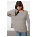 Trendyol Mink More Sustainable Wide Cut Peplum Detailed Knitwear Sweater