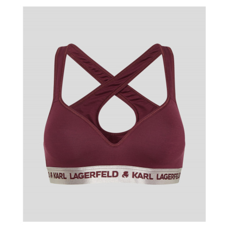 Spodná Bielizeň Karl Lagerfeld Metallic Logo Padded Bra Červená