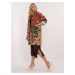 Brown patterned women's coat with appliqué