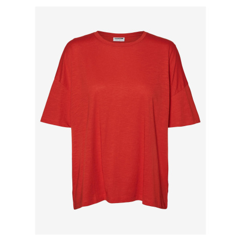 Červené voľné basic tričko Noisy May Mathilde
