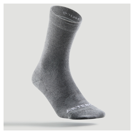 Športové ponožky RS 160 vysoké 3 páry sivé ARTENGO