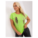 Light green women's blouse plus size with application