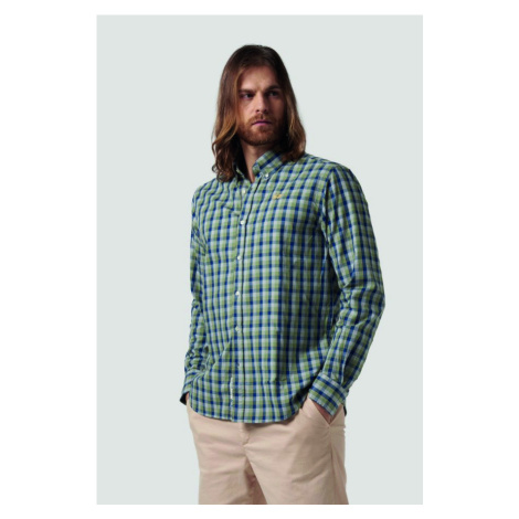 Košeľa La Martina Man Shirt L/S Checked Twill Regular Fit Zelená