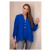 Viscose blouse with a longer back cornflower blue