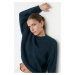 Trendyol Blue Wide Fit mäkký textúrovaný základný pletený sveter