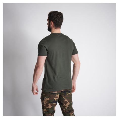 Bavlnené tričko - 100 s krátkym rukávom a motívom diviaka zelené SOLOGNAC