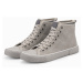 Ombre Men's high boots sneakers with decorative trim - ash