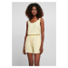 Women's modal jumpsuit with short sleeves, soft yellow