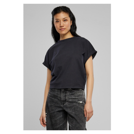 Women's T-shirt with a short pigment cut on the sleeve black Urban Classics