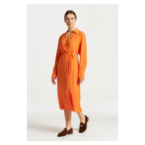 ŠATY GANT REG WRAP DRESS oranžová