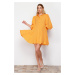 Trendyol Orange Pieced Woven Mini Shirt Dress