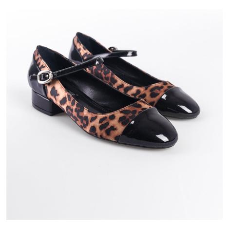 Capone Outfitters Low Heeled Strappy Leopard Women's Shoes