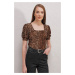 Bigdart 0409 Square Collar Knitted Blouse - C. Brown.