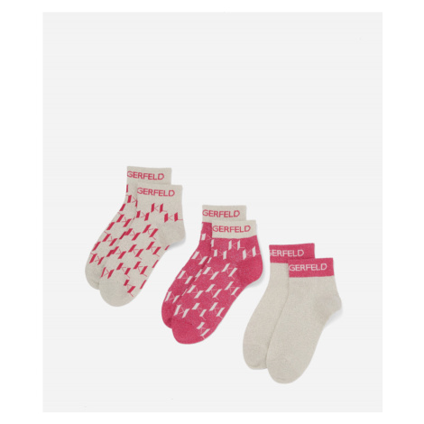 Ponožky 3-Pack Karl Lagerfeld K/Monogram Short Socks 3P Ružová