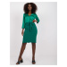 Dark green pencil skirt with tie