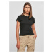 Women's Rib Polo T-Shirt Black