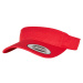 Curved red visor cap