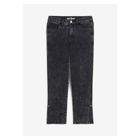 Strečové džínsy, rovné, Mid Waist, cropped bonprix