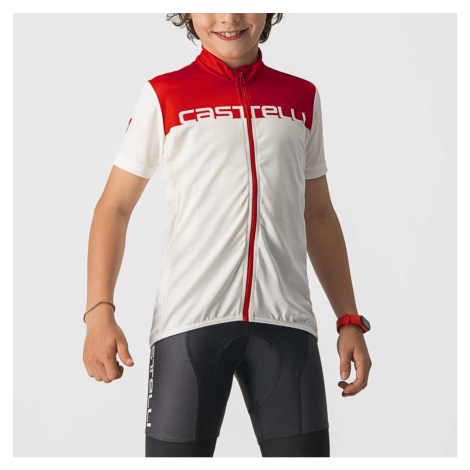 CASTELLI Cyklistický dres s krátkym rukávom - NEO PROLOGO KIDS - červená/biela