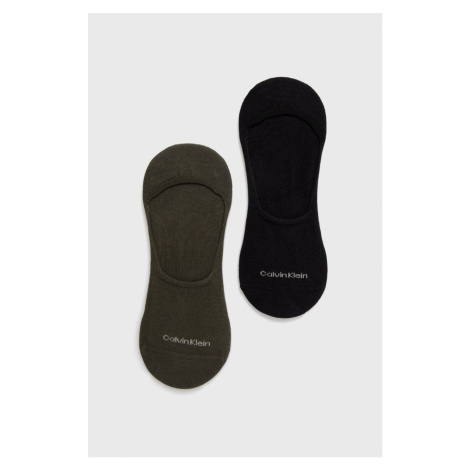 Ponožky Calvin Klein (2-pak) pánske, zelená farba, 701218708