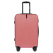 RUŽOVÁ 4DIELNA SADA ŠKRUPINOVÝCH KUFROV SWAN SN120-4, SET OF 4 SUITCASES (L, M, S, XS) WINGS ABS