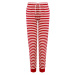 SF (Skinnifit) Dámske pyžamové nohavice so vzorom - Červená / biela