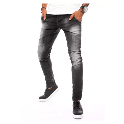 Šedé pánske slim fit rifle Dstreet