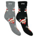 STEVEN Vianočné froté ponožky Steven-030-45 BP46-čierna