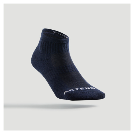 Tenisové ponožky RS 500 stredné 3 páry tmavomodré ARTENGO