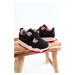 Children's leather sports shoes black and red Marisa