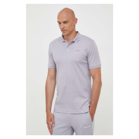 Bavlnené polo tričko Calvin Klein fialová farba, jednofarebné, K10K111657