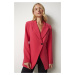 Happiness İstanbul Women's Pink Double Breasted Collar Single Button Blazer Jacket