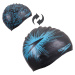 Silikónová plavecká čiapka obojstranná čierno-modrá