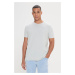 ALTINYILDIZ CLASSICS Pánske sivé tričko slim fit Slim Fit Crew Neck s krátkym rukávom Soft Touch