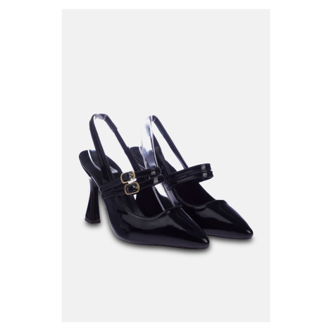 Trendyol Black Belted Buckle Detailed Women's Heeled Shoes