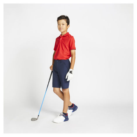Detská golfová polokošeľa do mierneho počasia červená INESIS