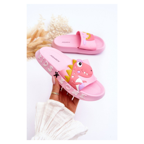 WJ1 Detská penová flip -flops dinosaurus Pink Dario