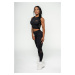 NEBBIA Dámsky crop top s vysokou podporou INTENSE Mesh 842 Gold Nebbia