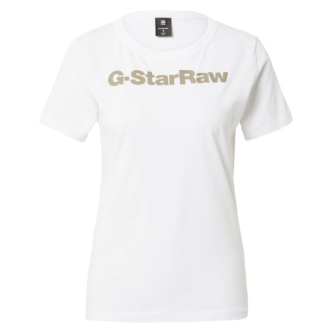 G-Star RAW Tričko  tmavobéžová / biela