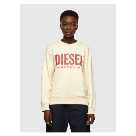 Mikina - Diesel FANGSECOLOGO SWEATSHIRT béžová