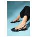 LuviShoes JESTY Black Skin Women's Heeled Sandals