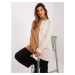 Camel and beige two-tone turtleneck sweater