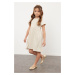 Trendyol Stone Girl Child Ruffle Short Sleeve Knitted Dress